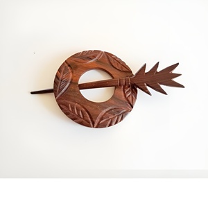 Épingle à châle en bois de qualité supérieure fabriquée à la main en forme ovale dernier fabricant et exportateur de conception d'Inde - Product Image 3