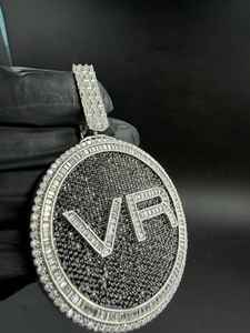 จี้เพชรโมอิสซาไนต์สีดำและสีขาวสั่งทำพิเศษ ประดับเพชรเต็มตัว พร้อมสร้อยคอเงินแท้ 925 สไตล์ฮิปฮอป ราคาประหยัด - Product Image 4