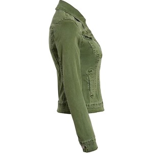 Chaqueta vaquera de manga larga de alta calidad para mujer Nueva llegada Chaqueta vaquera de moda de ajuste regular - Product Image 3