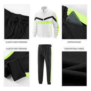 Ensemble de survêtement de sport pour homme de luxe, léger, coupe-vent, personnalisé, pour la course en plein air, avec fermeture éclair intégrale, respirant, deux pièces - Product Image 4