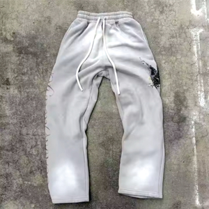 Sweat-shirt à capuche évasé lourd personnalisé pour hommes Survêtement vintage surdimensionné délavé à l'acide Sérigraphie grande taille - Product Image 2