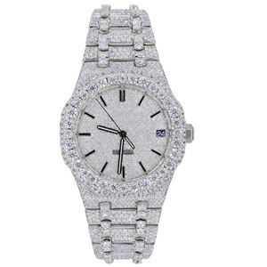 Reloj de Moissanita Premium al por Mayor, de Lujo, Estilo Hip Hop, con Incrustaciones de Diamantes VVS, de Acero Inoxidable, Cuarzo, Edición Limitada, Esfera de Cristal - Product Image 5
