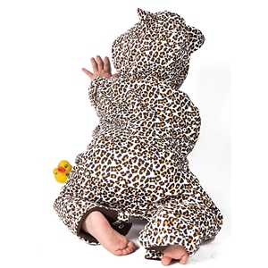 OEM Spandex/fibra de bambú invierno Animal estampado polar mameluco recién nacido bebé Unisex ropa conjunto - Product Image 6