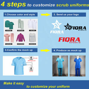 Uniforme médical chirurgical pour hôpital, infirmière, spa, salon, en polyester/rayonne tricoté, avec logo personnalisé, ensembles en gros - Product Image 5