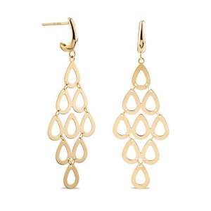 Elegantes pendientes de latón para mujer con brillo pulido y líneas minimalistas perfectos para ropa de oficina o cenas nocturnas - Product Image 1