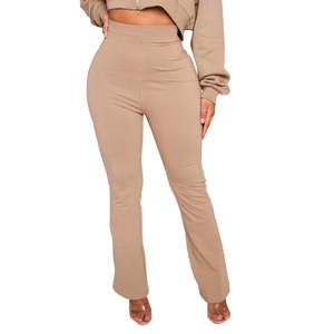 Survêtements chauds d'hiver pour femmes avec votre logo, dernière mode 2026, pantalon de survêtement évasé, ensemble de survêtements délavés à l'acide - Product Image 1