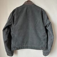 Manteau Blouson Veste Jean en Denim Style Camionneur Detroit de Travail Délavé par le Soleil Effet Vintage d'Hiver pour Hommes