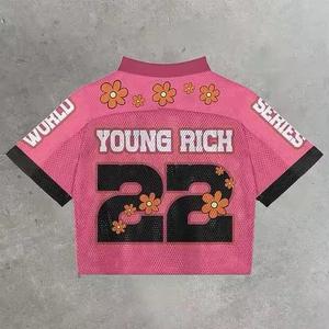 Logotipo personalizado 100% algodón Boxy Cut béisbol Jersey camisas deporte equipo entrenamiento malla Jersey camiseta para hombres tela peso 260 gramos - Product Image 4