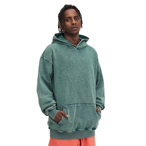 เสื้อฮู้ดสวมหัวเสื้อฮู้ดแบบสวมหัวพิมพ์ลายพระอาทิตย์400gsm วินเทจซิปเฟรนช์เทอร์รี่หนาสองชั้นกรดหินโอเวอร์ไซส์ฤดูใบไม้ร่วง - Product Image 2