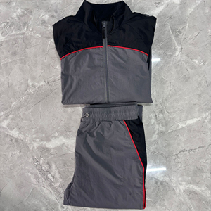 Ensemble survêtement coupe-vent personnalisé pour homme, short et veste, ensemble jogging deux pièces, survêtement zippé en polyester - Product Image 6