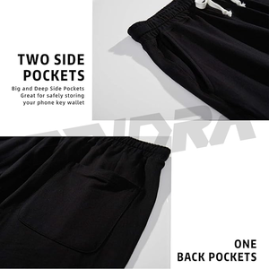 กางเกงขาสั้นผ้าฝ้ายทรงหลวมเอวเชือกผูกสำหรับผู้ชายใส่สบายระบายอากาศได้ดีเหมาะสำหรับใส่ในฤดูร้อน - Product Image 4