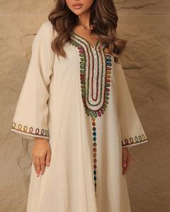 Abaya en soie satinée de luxe en gros pour femmes, robes islamiques de haute qualité, manches bouffantes, design personnalisé, anti-rides, fait main - Product Image 4