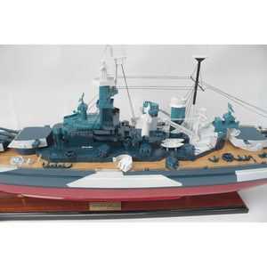 ARTISANAT EN BOIS USS NORTHH CAROLIINA MODÈLE DE NAVIRE-MODÈLE DE NAVIRE D'AFFICHAGE POUR DÉCOR NAUTIQUE-MODÈLE DE BATEAU EN BOIS AVEC SUPPORT DE PRÉSENTATION - Product Image 2