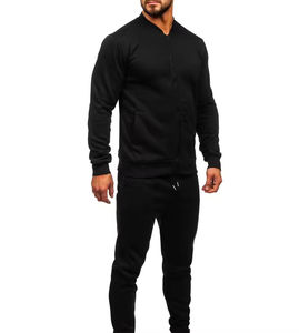 Otoño Invierno logotipo personalizado hombres Joggers conjuntos chándal con capucha y pantalones de chándal conjunto hombres Slim Fit chándal para hombre 100 algodón - Product Image 5