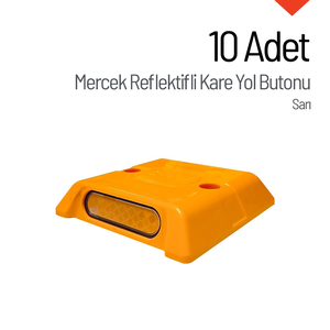 Lot de 10 clous de signalisation routière carrés réfléchissants jaunes en ABS - Product Image 3
