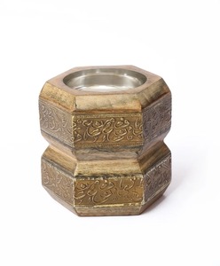 Soporte de incienso árabe para decoración del hogar, quemador de incienso de Metal de madera elegante, quemador de grabado árabe con patrón de Oriente Medio de escritorio - Product Image 3