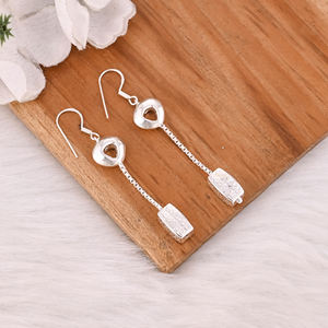 Pendientes Colgantes de Plata de Ley 925 con Diseño Único, Más Vendidos, para Aniversario de Bodas, Joyería de Plata Lisa Hecha a Mano - Product Image 3