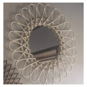 Miroir mural en rotin artisanal, matériau naturel de haute qualité, usine directe du Vietnam - Product Image 4
