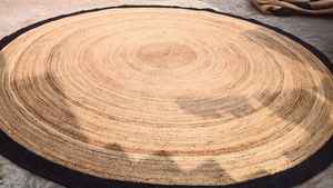 Tapis en jute tressé moderne, nouveau style, solide, fabriqué à la machine, floral, écologique, résistant aux taches - Product Image 5