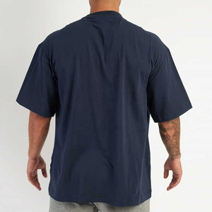 เสื้อทีเชิ้ตผู้ชายผ้าฝ้าย100% หรูไหล่ปล่อยชายพิมพ์ลายโลโก้ - Product Image 3