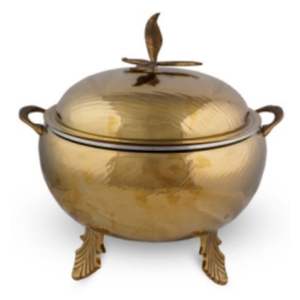 Plato Handi Mughal en Oro Rosa, Elegante Plato de Servir Estilo Indio para Hoteles, Catering y Restaurantes de Lujo - Product Image 3