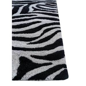 Tapis rectangulaire gris et noir en laine et viscose tufté à la main, motif animalier, épaisseur 10 mm, pour chambre d'adolescent, usage domestique et couloir - Tnq-951 - Product Image 4