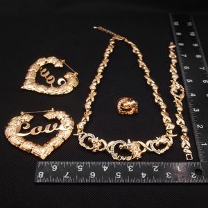 Zhuerrui يونيكورن Xoxo مجوهرات مجموعات أنا أحبك عناق و قبلة الحصان كبيرة الأقراط قلادة مجموعة الأفريقية مجوهرات مخصصة حسب الطلب مجموعة X0144 - Product Image 4