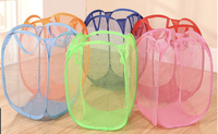 Panier à linge pliable en tissu avec ouverture large, poche latérale, respirant, robuste, gain de place