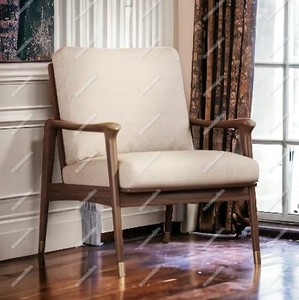 Fauteuil de conception simple chaise de salle à manger en bois massif meubles confortables pour café restaurant dossier chaise en bois de bambou - Product Image 1