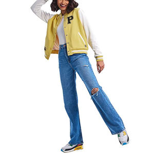 แจ็คเก็ตวาร์ซิตี้สไตล์วินเทจคุณภาพสูงสำหรับผู้ชายและผู้หญิง หนังแท้สำหรับฤดูหนาว พร้อมโลโก้ด้านหน้า แจ็คเก็ตผู้ชาย - Product Image 4