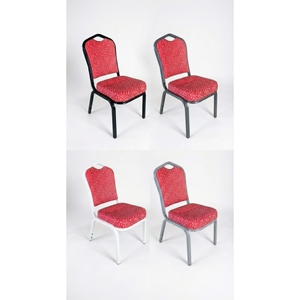 Silla de Banquete Clásica de Metal Dorado de Alta Calidad con Tapicería de Tela Apilable para Venta al por Mayor - Product Image 3