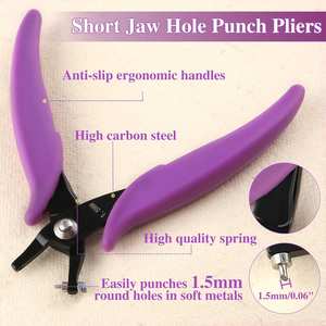 Pince à perforer professionnelle en acier au carbone de 1.5mm 5in mâchoire courte perforateur unique outil de fabrication de bijoux en gros OEM - Product Image 4