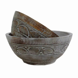 Tazón de fruta y sopa más vendido para el hogar y la cocina Juego de tres cuencos de madera de diseñador Vajilla de forma redonda decorativa - Product Image 5