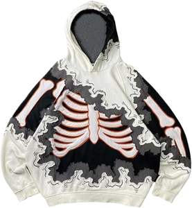 เสื้อผ้าผู้ชาย OEM ขายส่ง เสื้อฮู้ดครอปปักลายซิป แบบสั่งทำพิเศษ ทรงปกติ เสื้อฮู้ดมีซิป ผ้าฝ้าย 100% สำหรับฤดูหนาว - Product Image 5