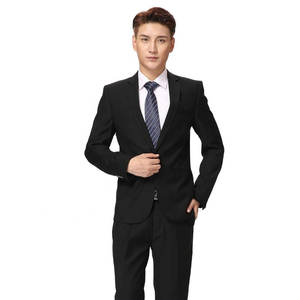 Trajes Formales de Negocios para Hombre al por Mayor de Fábrica, de Alta Calidad, en Tela de Lana Peinada Negra, con Cierre de Botones de Una o Dos Filas - Product Image 6