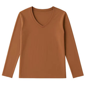 เสื้อยืดแขนยาวคอกลมพิมพ์ลายผู้หญิง ผ้าโพลีเอสเตอร์/คอตตอน 100% ผ้าฝ้ายออร์แกนิคหรูหรา ผ่านการซักล่วงหน้า ได้รับการรับรอง GOTS เนื้อผ้านุ่มพิเศษ - Product Image 3