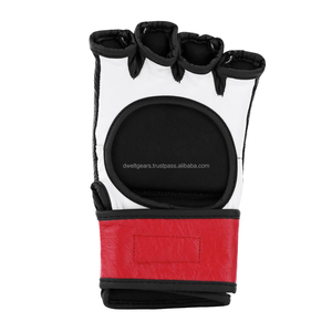 Gants de boxe MMA en cuir imprimés sur mesure, respirants, demi-doigts, antidérapants, avec sangle de poignet réglable, équipement d'entraînement de combat durable - Product Image 4