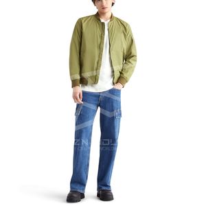 2025 luxe hommes fermeture éclair Bomber veste haute tissu couleur unie hiver vêtements de plein air avec col montant vestes pour hommes - Product Image 6