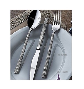 Juego de Cubiertos de Calidad exclusiva en acero inoxidable Juego de cubiertos de color plateado para uso de vajilla para eventos de boda - Product Image 1