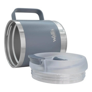 Tazza Termica in Acciaio Inossidabile 470 Ml con Protezione Antispruzzo e Coperchio a Vite Grigio Chiaro - Product Image 4