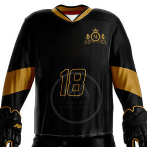 Prix usine 100% Polyester doux au toucher de haute qualité séchage rapide respirant hockey sur glace uniforme ensemble personnalisé couleur Logo en vrac - Product Image 4