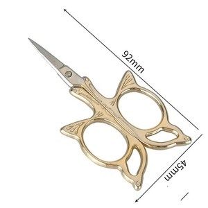 1 paire de ciseaux papillon en acier inoxydable, ciseaux à broder pour la maison, ciseaux à manucure plaqués or - Product Image 2