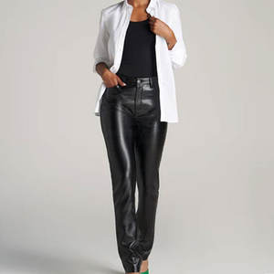 Pantalons en cuir pour femmes de haute qualité et tendance, hiver 2025, mi-hauteur, confortables, respirants, décontractés, couleur personnalisée, logo personnalisé - Product Image 4