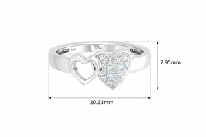 แหวนเพชรรูปหัวใจทองคำ 14K สำหรับผู้หญิง - Product Image 2