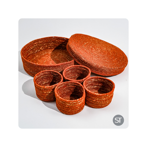 Panier rond tressé en jonc de mer avec bol pour le rangement de la cuisine décor à la maison panier naturel fait à la main en vrac en gros - Product Image 5