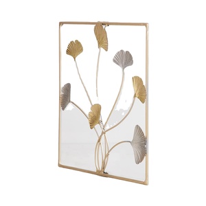Customizable Modern Gold Wrought Iron <b>Wall</b> Art Frame Traditional Floral <b>Leaf</b> Motif Hanging <b>Decoration</b> Custom Metal Arts - Product Image 4