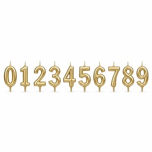 Gold Number Candles 0 1 2 3 4 5 6 7 8 9 Birthday Cake Candles Party Supplies Wholesale Bulk - Product Image 1