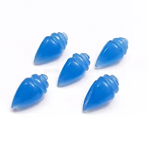 Natuurlijke Blauwe Chalcedoon Schelp Gesneden Edelsteen, Chalcedoon Schelp Vorm Edelsteen, Losse Hand Gesneden Kralen, Zeeschelp 18X10 Mm