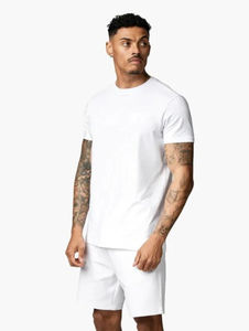 Ensemble short et t-shirt en coton d'été de haute qualité pour hommes, jogging respirant avec logo personnalisé 2 pièces style décontracté en coton et respirant - Product Image 5