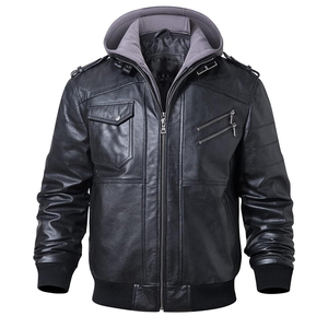 Chaqueta informal de cuero para hombre, logotipo personalizado, diseñador, venta al por mayor, chaquetas de hombre de talla grande puras en blanco - Product Image 1